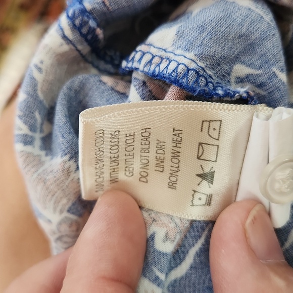 Max Studio Tiered Maxi Skirt Blue Floral XS - Picture 10 of 10